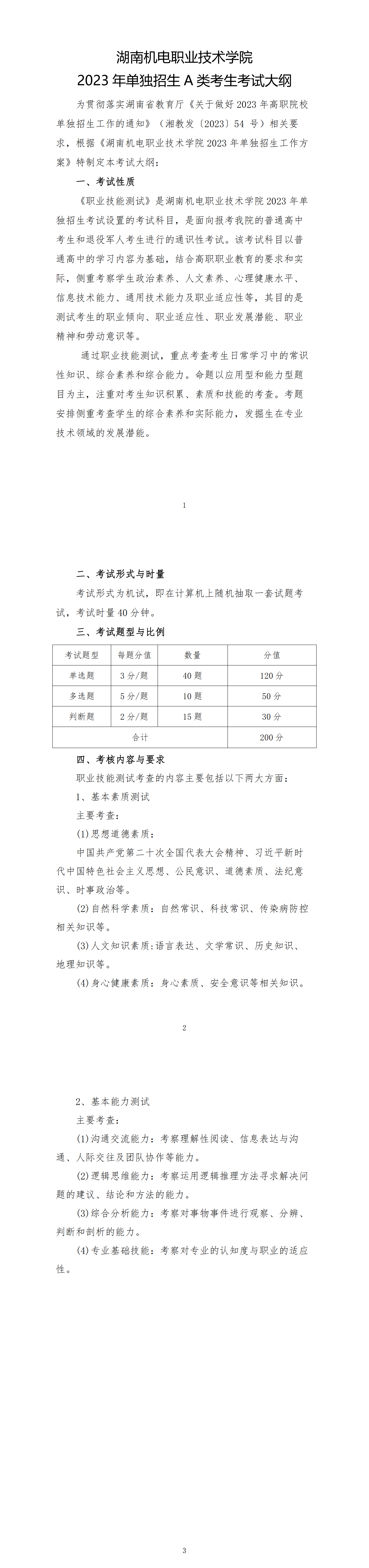 1.新莆京app电子游戏2023年单独招生A类考生考试大纲_00.png